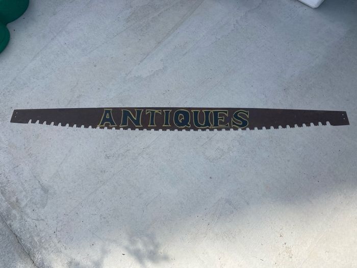 Antiques crosscut saw blade sign