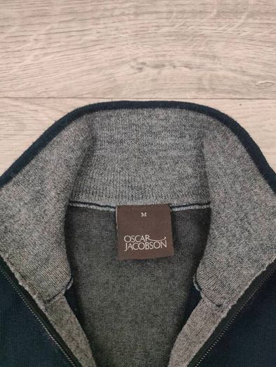 Oscar Jacobson Half Zip Wool Blend Golf Jumper Mens Medium