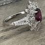 Garnet & Moissanite Silver Ring Image 6