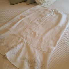 Soya Cream Skirt with Peplum Hem - Size 12
