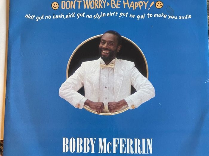 Bobby McFerrin.  Don't worry be happy picture sleeve vinyl record single in vg+ condition