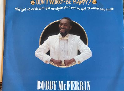 Bobby McFerrin.  Don't worry be happy picture sleeve vinyl record single in vg+ condition