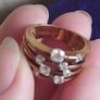 925 Sterling Silver Ring with Gold Plated Cubic Zirconia. Image 7