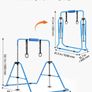 Kids Gymnastics Bar with Rings Adjustable Height Foldable Training Bar Ages 3 to 8 Image 4