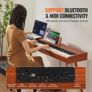 88 Key Fully Weighted Digital Piano Dual Keyboard Four Legged Stand Image 6