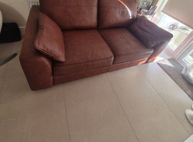 Brown Leather 2 seater