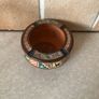 Vintage Handpainted Terracotta Ashtray & Round Carved Wooden Handpainted Trinket Box Image 9