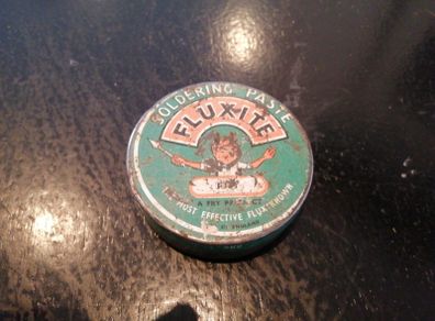 Vintage Fluxite Soldering Paste Tin Box