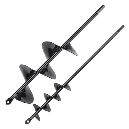 Auger Drill Bits for Planting Set of 2, Garden Auger Drill Bit, Spiral Drill Bit for Post Hole Digger, Bulbs Planting & Holes Digging, for 3/8" Hex Drive Drill