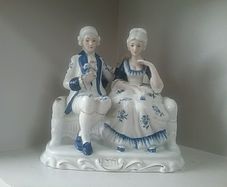 The Leonardo Collection Large Victorian Blue/ White Ornament