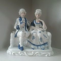 The Leonardo Collection Large Victorian Blue/ White Ornament