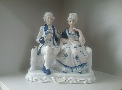 The Leonardo Collection Large Victorian Blue/ White Ornament