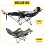 Outdoor Folding Camp Chair Backrest With Footrest Portable Bed Nap Chair For Camping Fishing Foldable Beach Lounge Chair Image 4