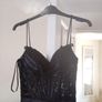 Corset Mermaid Satin Prom Dress with Slit, black, size 6 Image 4