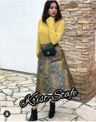 ZARA  shiny SNAKESKIN print skirt bloggers favourite