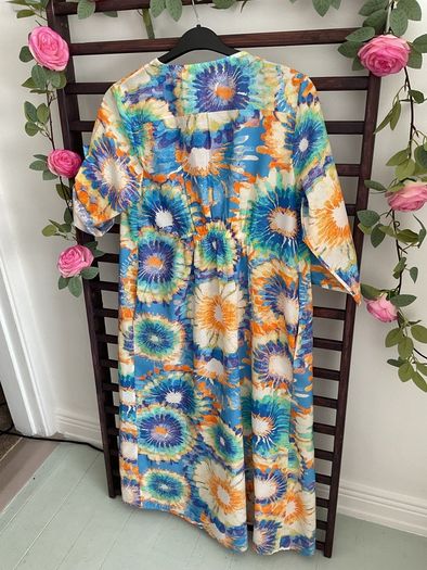 dress 100% cotton dress one-size multi colour summer