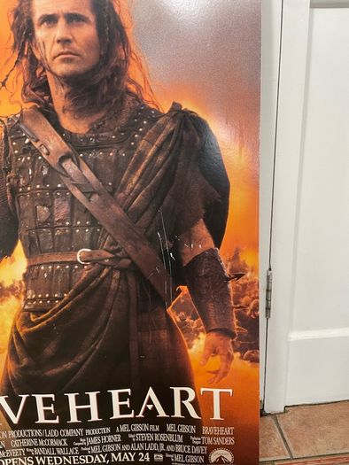 Braveheart Original 1995 Large Movie Display Poster
