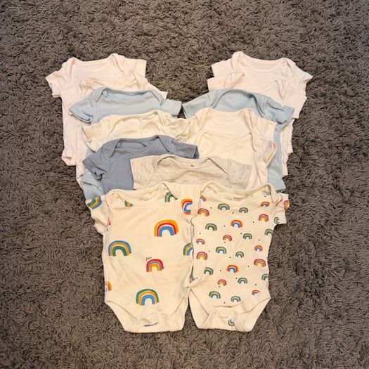 Bundle of 13 short sleeve baby bodysuits