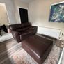 2 leather sofa and puff Image 2