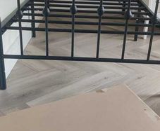 Single bed - black metal frame