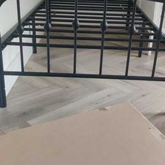 Single bed - black metal frame
