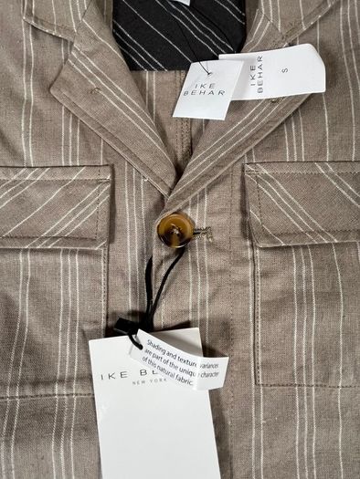 Ike Behar Jacket Coat/Chore Shacket - Mens Small Linen Cotton - Sandstone - BNWT