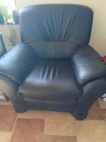 black leather armchair