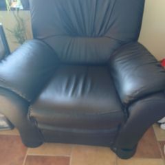 black leather armchair