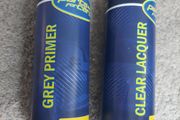 Spray paint / grey primer / clear lacquer