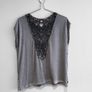 Pre Owned Grey Crochet Back Top with Gold Speckles Image 4