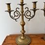 Vintage Pair of Brass 3-arm Candelabras Image 2