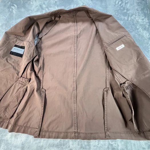 Lubiam Studio Mens 100% Cotton Blazer - Size EU 48 R - Brown - Single Breast