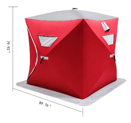 Ice Fishing Shelter Portable Pop-Up Waterproof and Windproof Tent Easily Set-Up for Outdoors Winter Fishing Camping Hiking