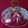 Killarney Crystal Cut Crystal Glass With Number 25 Lidded Jewelry Dish / Bowl With 22 Carat Gold Cover Handle and Footed Base Finishing Made In Ireland Image 9