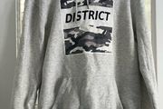 Grey Hooded Jumper District size larger