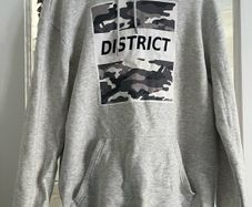 Grey Hooded Jumper District size larger