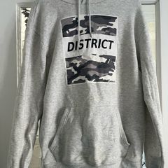 Grey Hooded Jumper District size larger