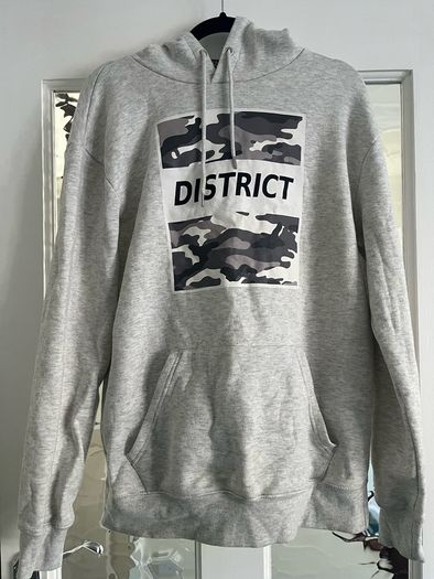 Grey Hooded Jumper District size larger
