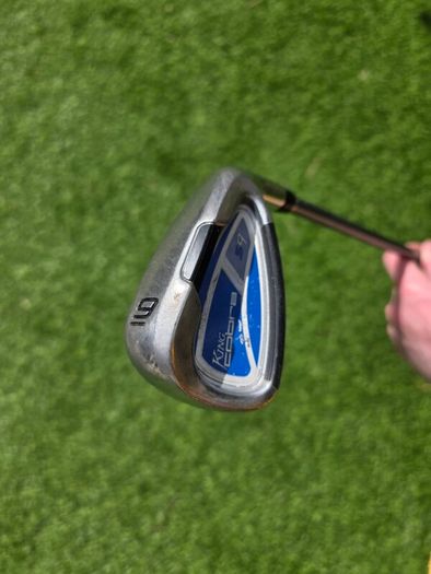 King Cobra ladies golf clubs. Right Hand 3 wood, 7 wood, pitching wedge, 9 iron and 8 iron.