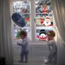 Peeping Santa Rudolph and Snowman, 8 Sheets Snowflake Christmas Window Stickers Xmas Window Clings (FREE POSTAGE) Image 6