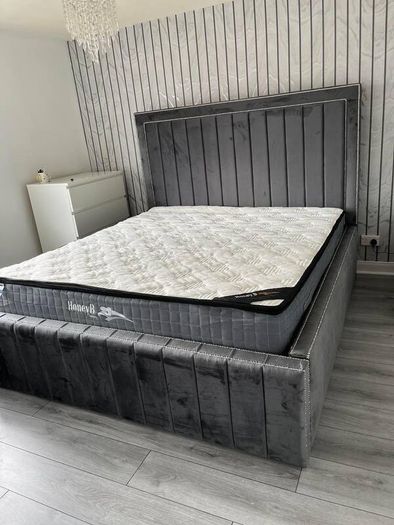 Double Bed Frame Optional Gaslift Ottoman Storage - Storage Bed- Upholstered Bed- Bed on Sale- Mattres