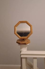 Handcrafted Wooden Octagon Mirror