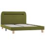 Bed Frame with LED Green Fabric 120x190 cm Image 3