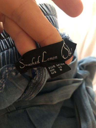 Smashed Lemon Denim style flared Trousers 12