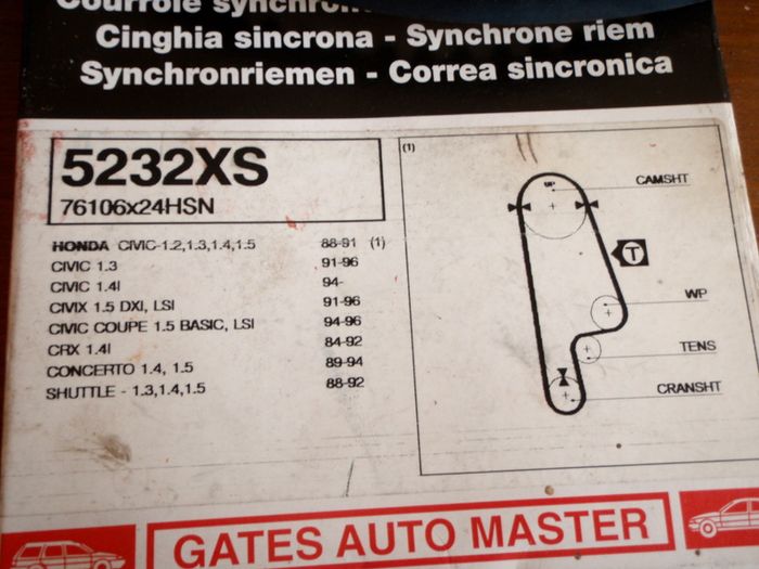 Honda Civic 88- 96 timing belt & waterpump