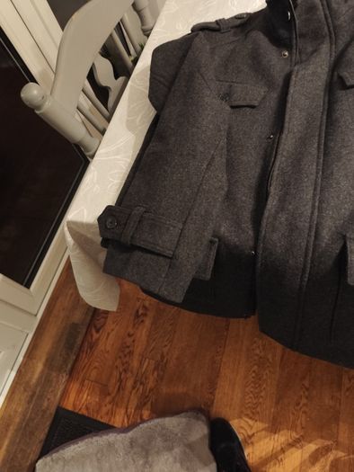 Mens wool mix jacket,FandF, very little wear in absolutely perfect condition, it's a size small, so probably a size 38, charcoal colour.