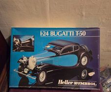 Vintage Heller Humbrol Bugatti T-50 Model Car Kit Unassembled 1:24