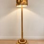 Restored Hardwood Floor Lamp with Hand-Painted Shade Image 5