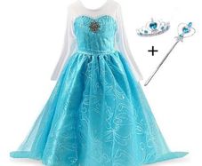 New Frozen Princess Elsa Fancy Costume With Accessories 6-7 Yrs