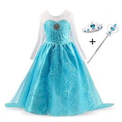 New Frozen Princess Elsa Fancy Costume With Accessories 6-7 Yrs